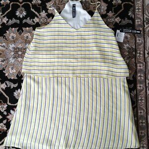 Design Lab Striped Yellow Dress Small S Lord & Taylor Sundress